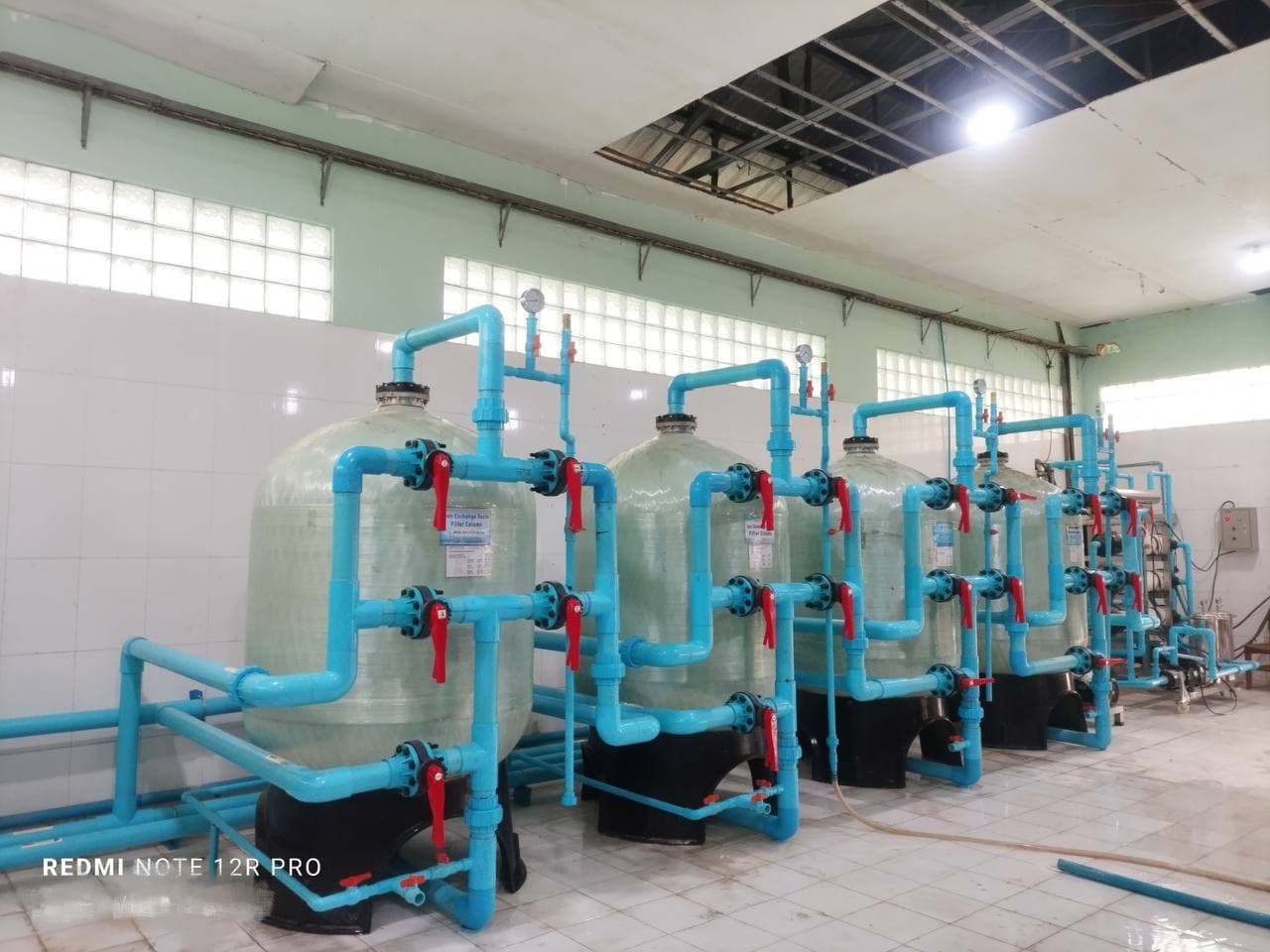 Indoor water treatment plant — site photo