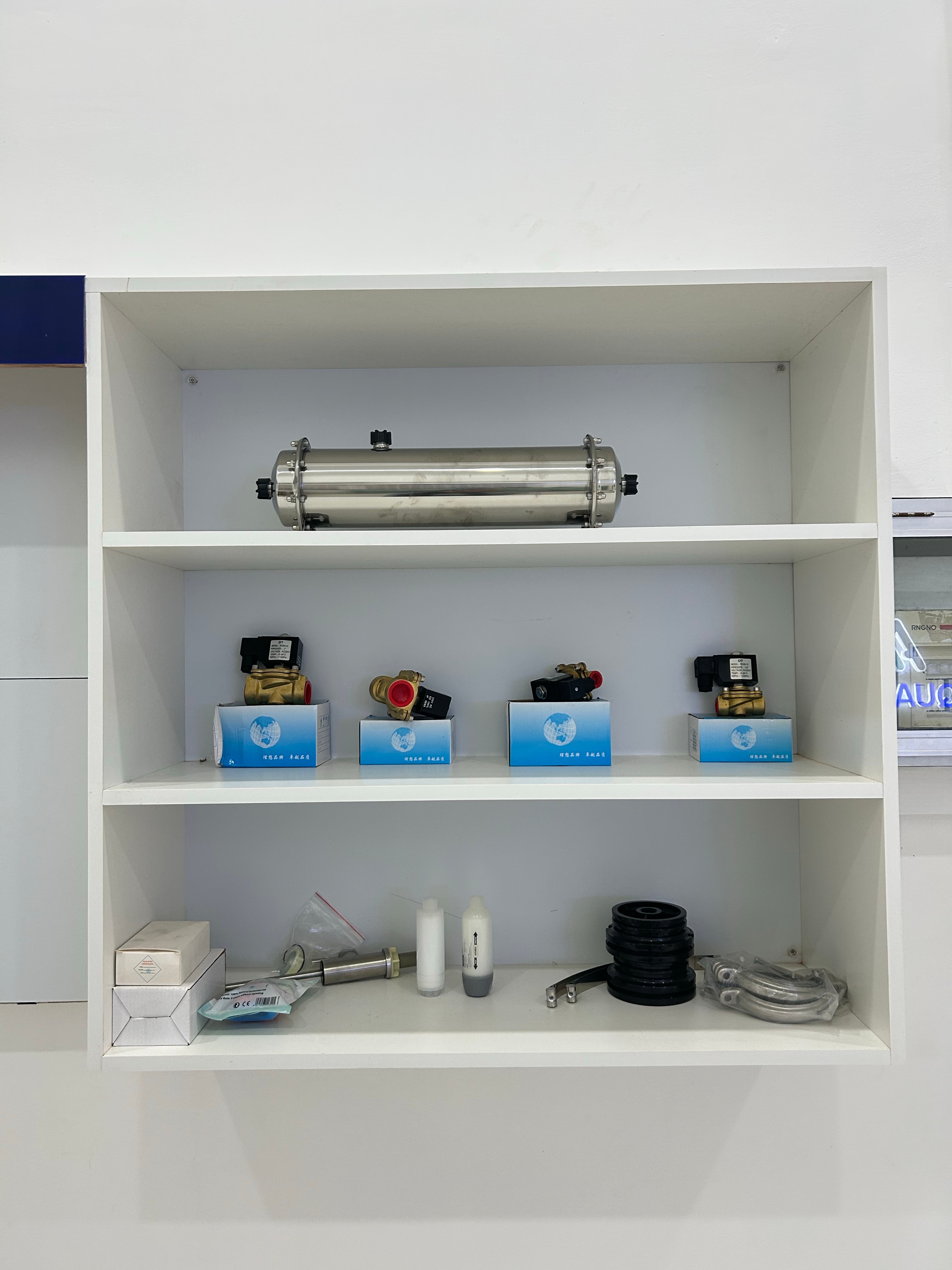 AQUAPOLAR spare parts displayed at the Insein showroom