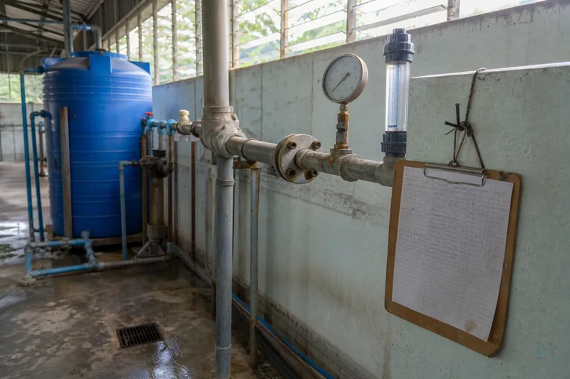 Industrial water treatment plant room for project engineering