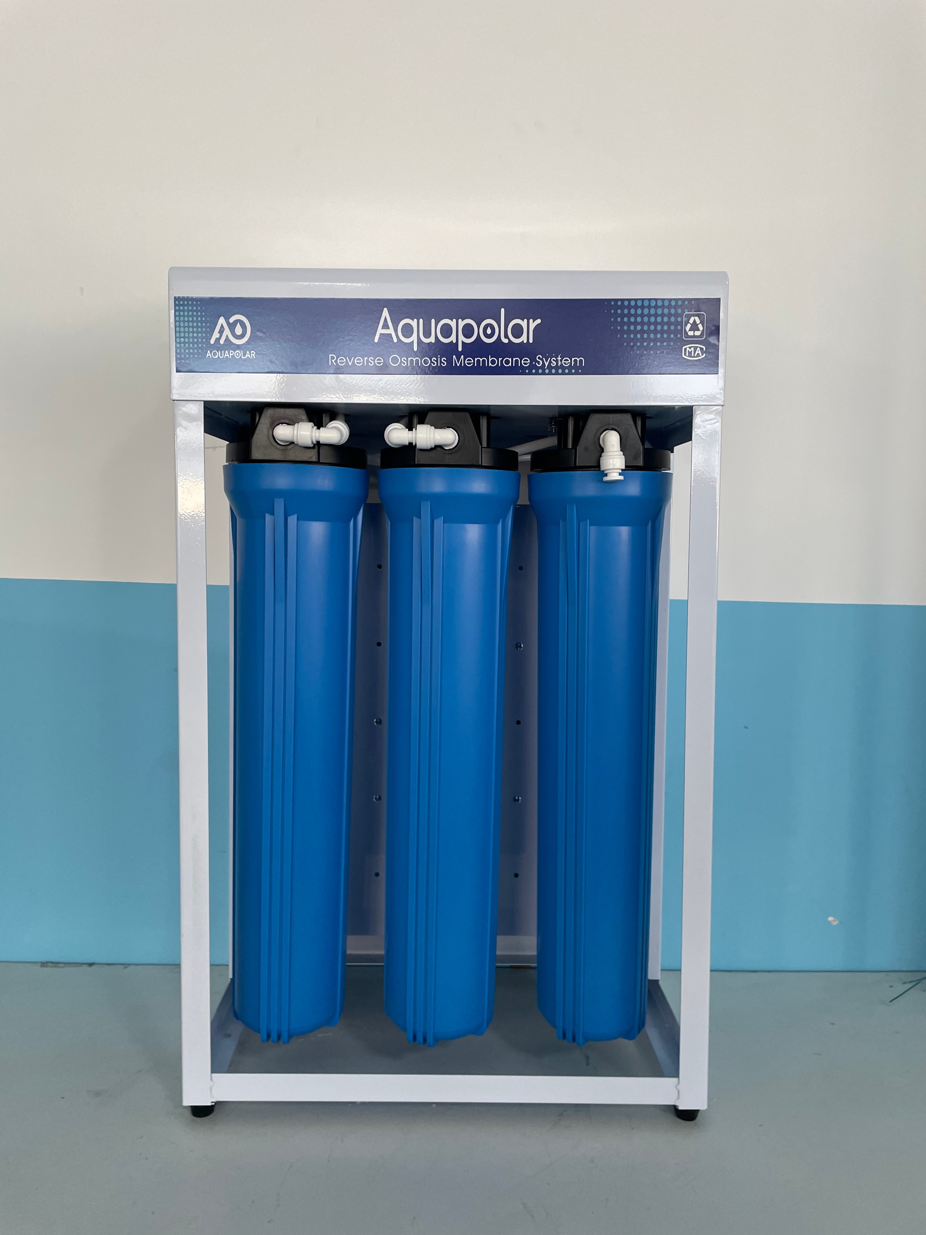 AQUAPOLAR RO Machine 600GPD side branded view