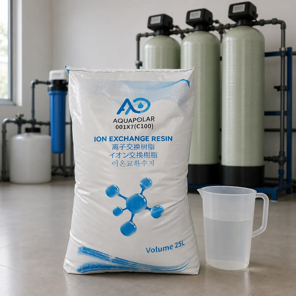 Ion exchange resin treatment-media scene 1
