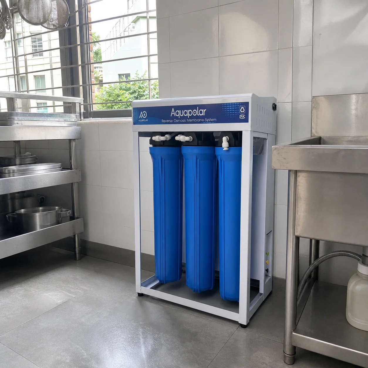 AQUAPOLAR RO Machine 600GPD floor-standing scene 1
