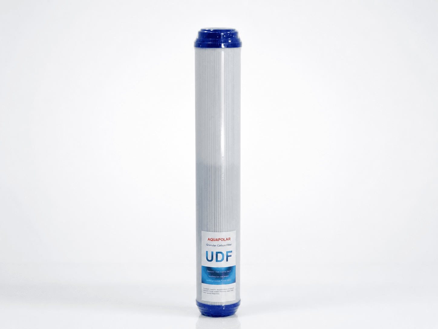 AQUAPOLAR UDF granular carbon filter — AI-beautified from the authentic product photo