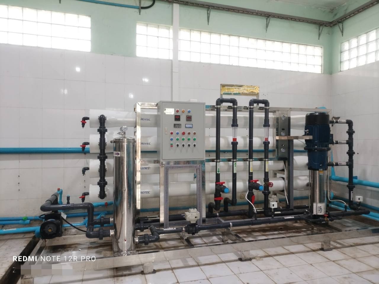 Indoor water treatment plant