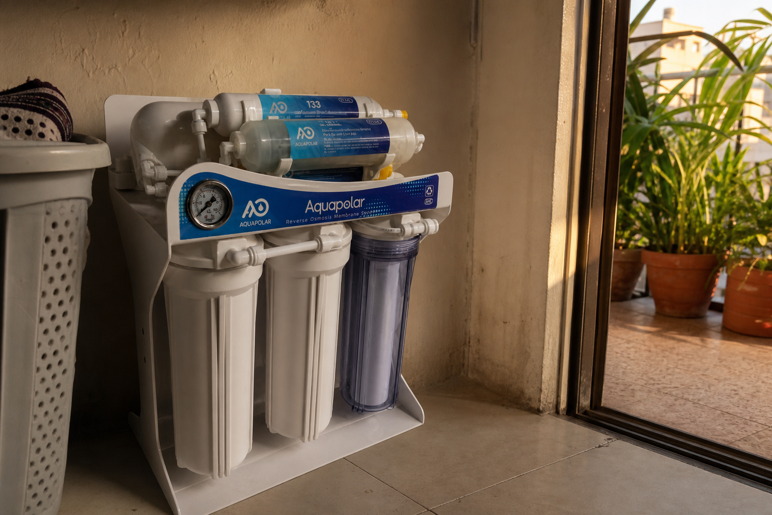RO Machine 400GPD in a home utility area