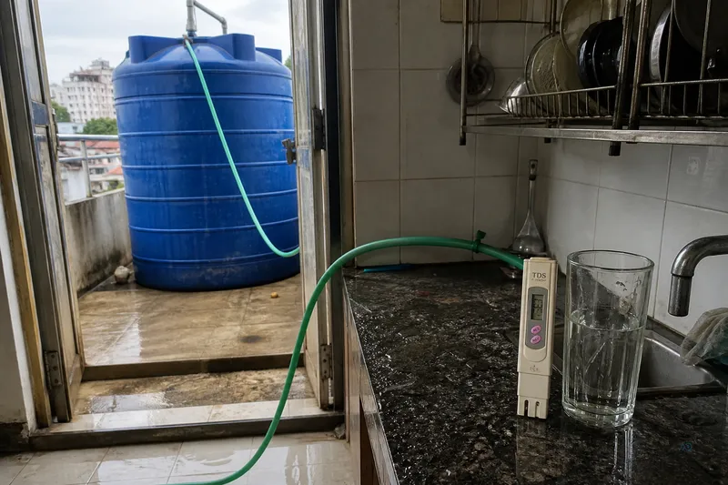 Home water source and simple TDS check on the counter