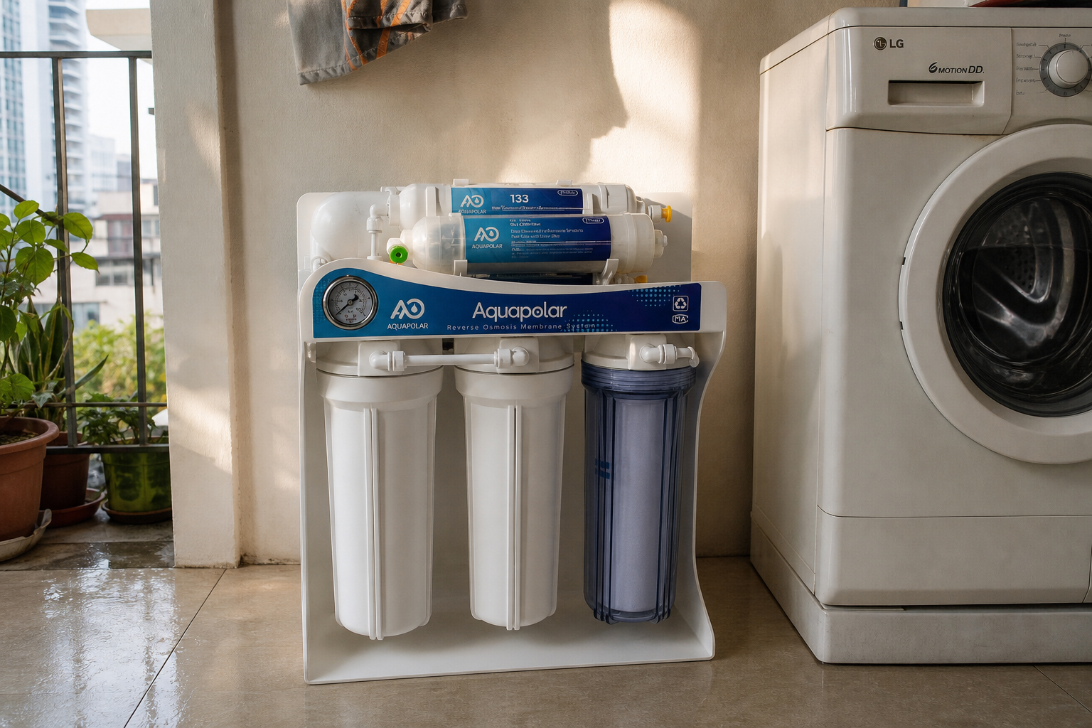 RO Machine 400GPD-class in a home utility corner