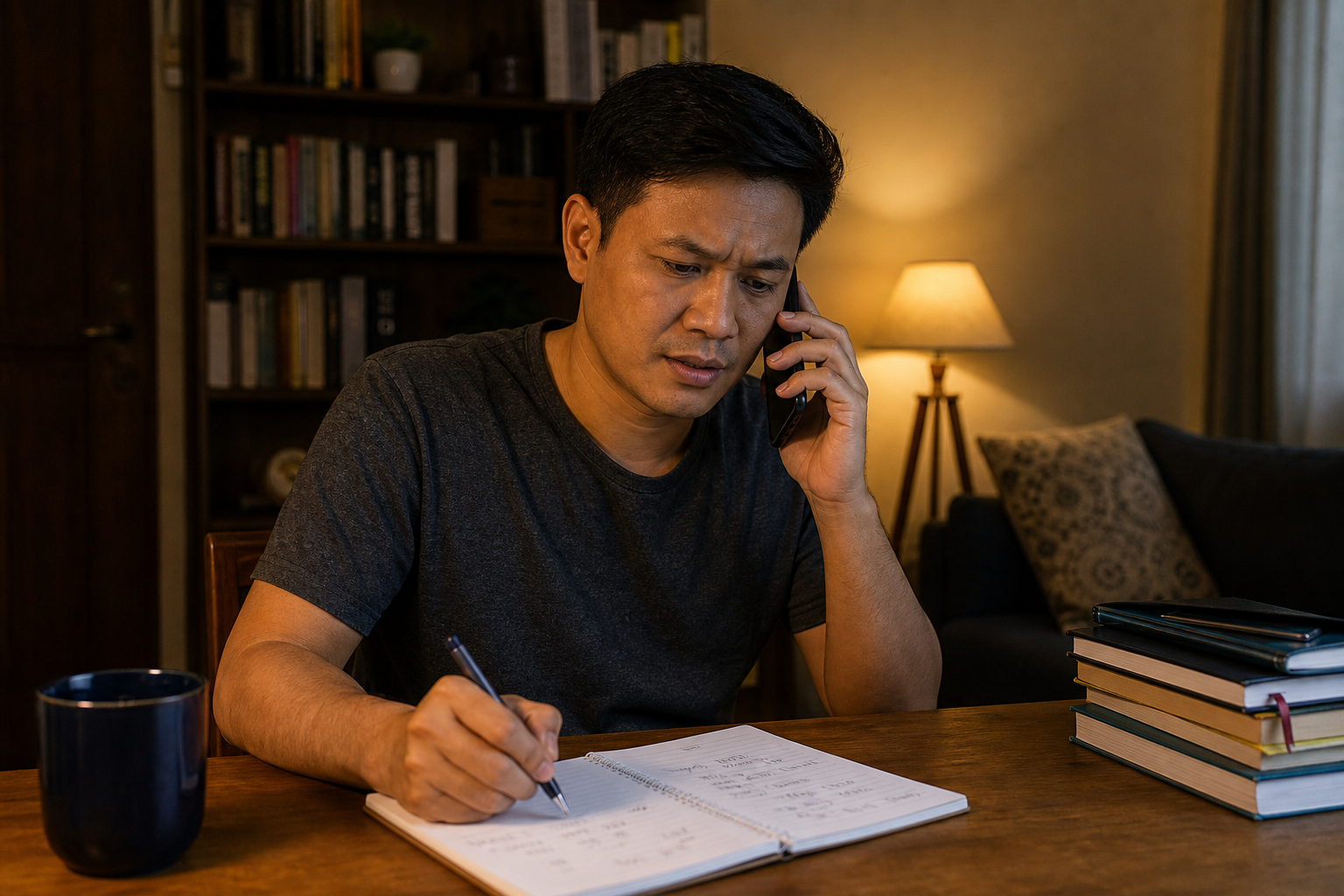 Buyer writing peak-use notes before choosing RO
