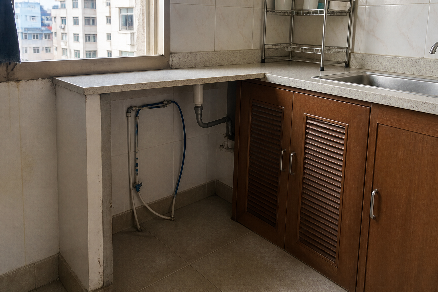 Kitchen space for home RO and tank
