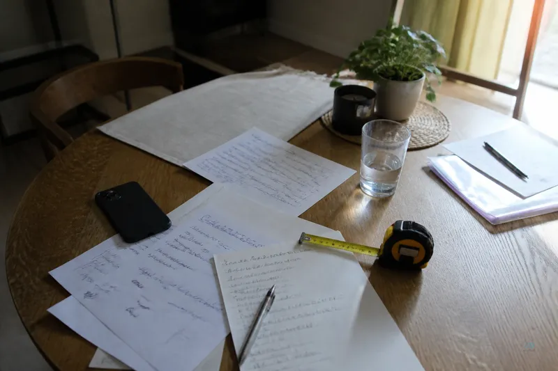 Prepare notes before a showroom visit