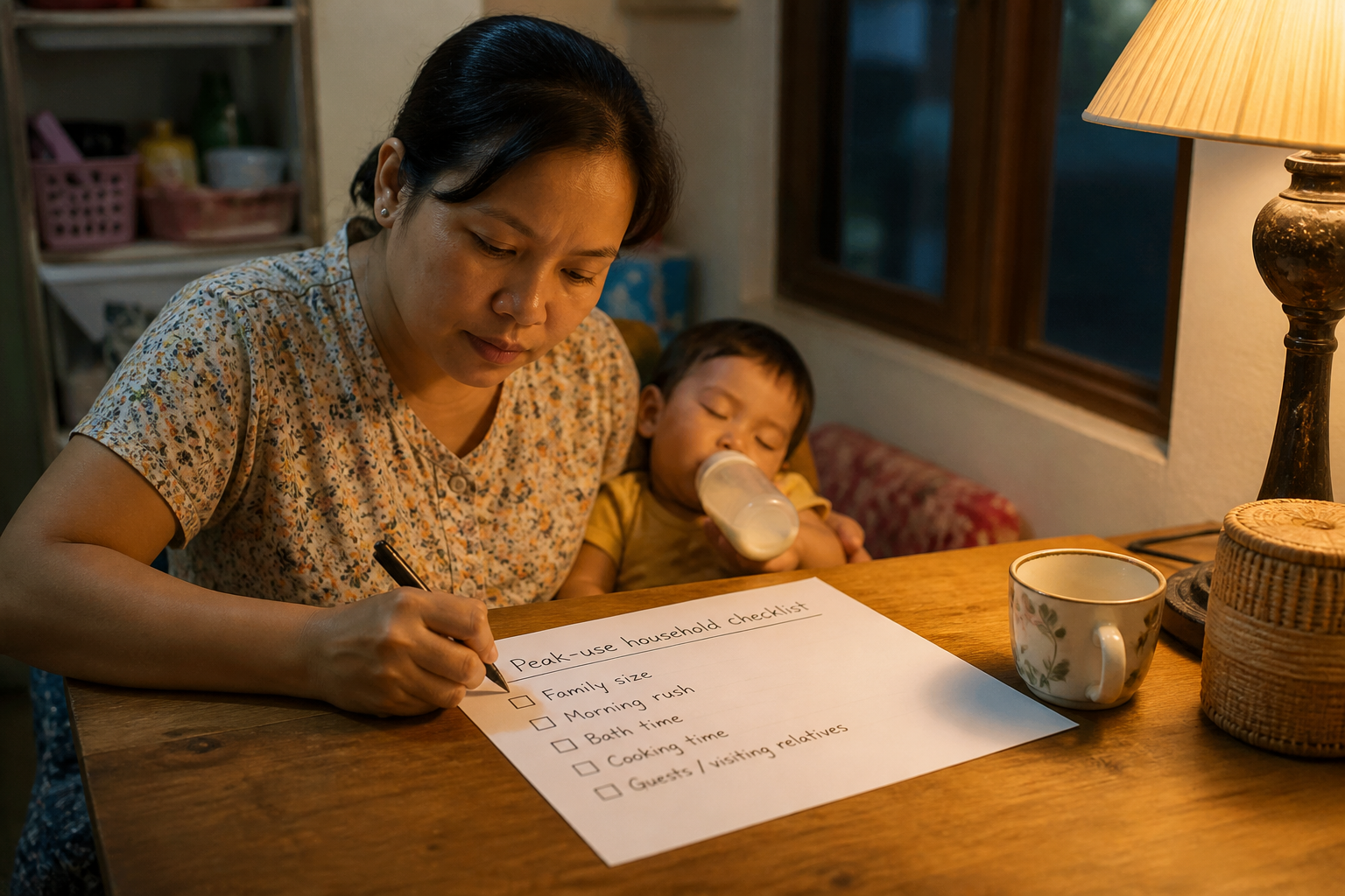 Write your peak-use questions at home